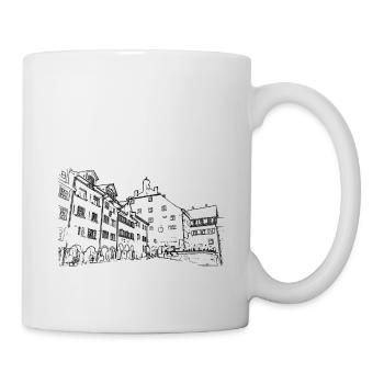 Contour of the old town in Wil - Switzerland - Mug - white - Right