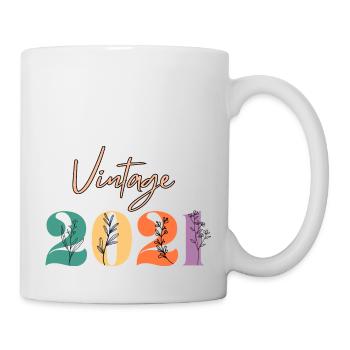 Vintage 2021 florale - Mug blanc - blanc - Droite