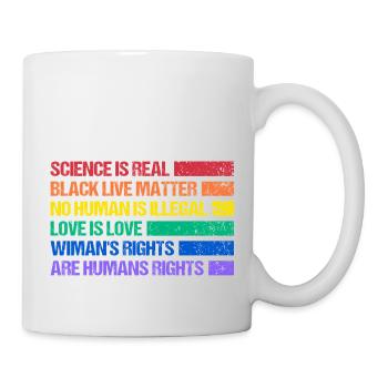 Rainbow Regenbogen Lesbe Pride LGBTQ - Tasse - Weiß - Rechts