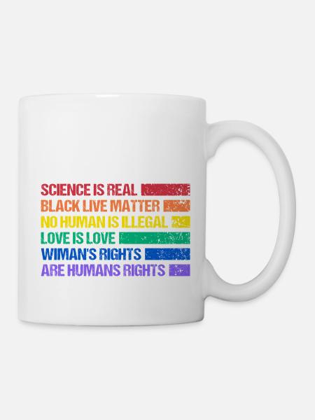 Rainbow Regenbogen Lesbe Pride LGBTQ - Tasse - Weiß