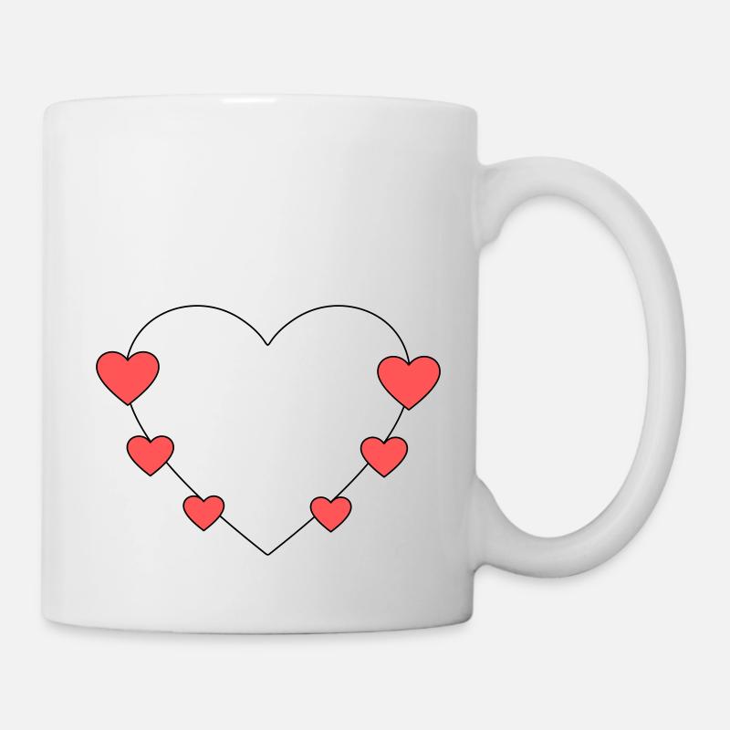 Cœur avec de petits cœurs - Mug blanc - blanc