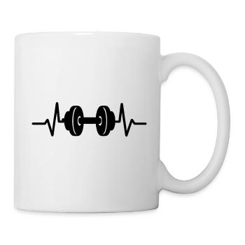 Herzschlag Bodybuilding Bodybuilding Fitness Sport - Tasse - Weiß - Rechts