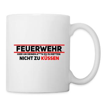 Feuerwehr – Zum Retten, nicht zum Kuscheln - Tasse - Weiß - Rechts