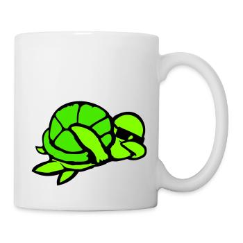 Tortue d’eau Dabbing Dab Dance Lunettes de soleil - Mug blanc - blanc - Droite