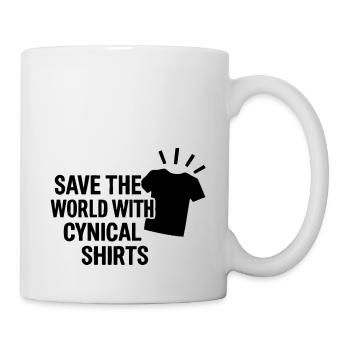 Save the world with cynical T Shirts - Mug - white - Right