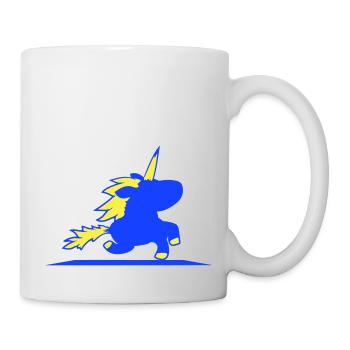 Licorne monte rapide galop mignon silhouette cheval - Mug blanc - blanc - Droite