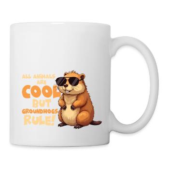 All Animals Are Cool But Groundhogs Rule! - Tasse - Weiß - Rechts