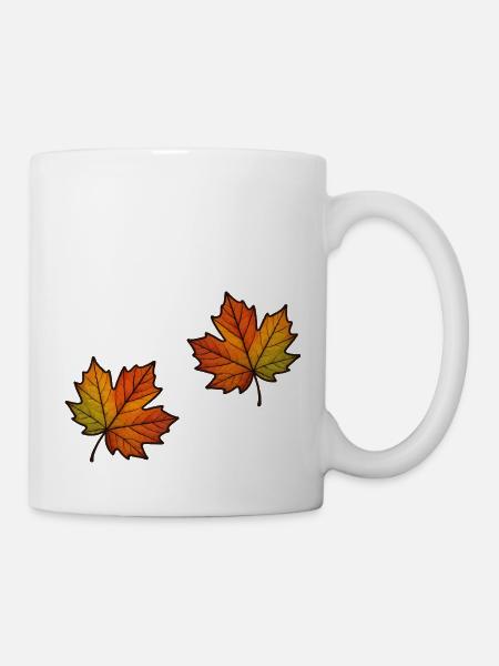 blatt herbst ahornblatt 2 - Tasse - Weiß
