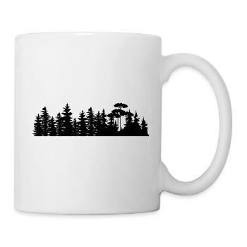 Waldlandschaft Silhouetten Design - Tasse - Weiß - Rechts