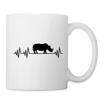 Nashorn Herzschlag Nashorn Herzfrequenz Afrika  - Tasse - Weiß - Rechts