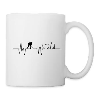 Eishockey Herzschlag Geschenk für Eishockeyspieler - Mug - white - Right