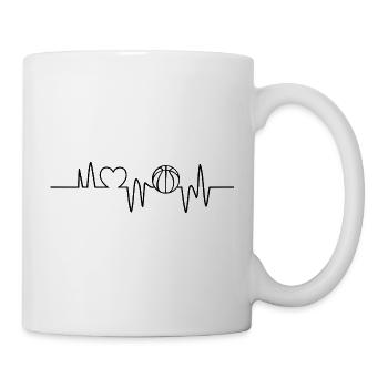 Basketball Heartbeat Basketball Player - Mug - white - Right