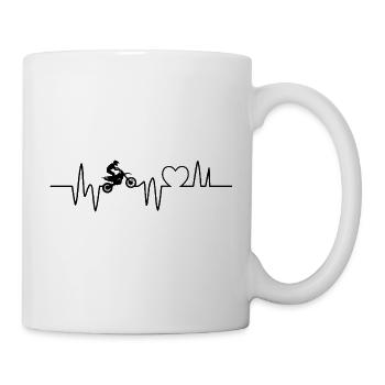 Moto motocross heartbeat enduro - Mug blanc - blanc - Droite