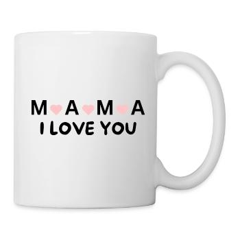 Mom, I Love You – Heart Design for the Best Mom - Mug - white - Right