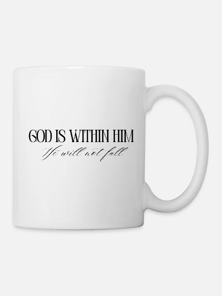 Dieu est en lui – Psaume 46:5 Versets bibliques - Mug blanc - blanc