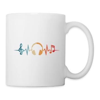 Music DJ Musician Headphones Heartbeat - Mug - white - Right