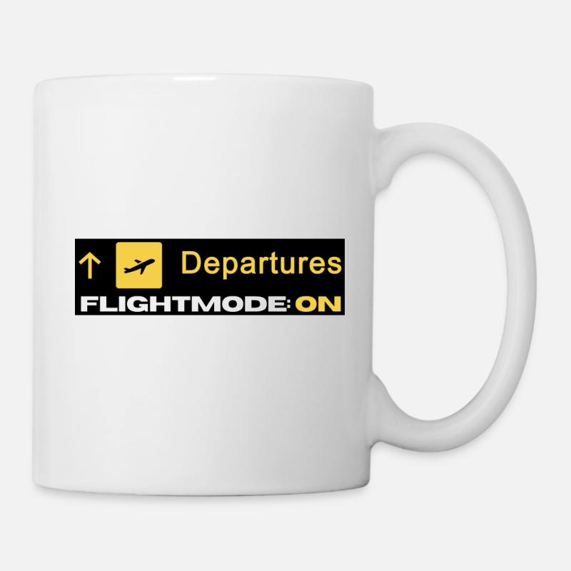 Départs Mode de vol sur symbole - Mug blanc - blanc