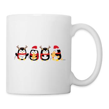 Lustige Pinguin-Weihnachten. Weihnachts-Pinguin - Tasse - Weiß - Rechts