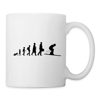 Évolution du skieur - Mug blanc - blanc - Droite