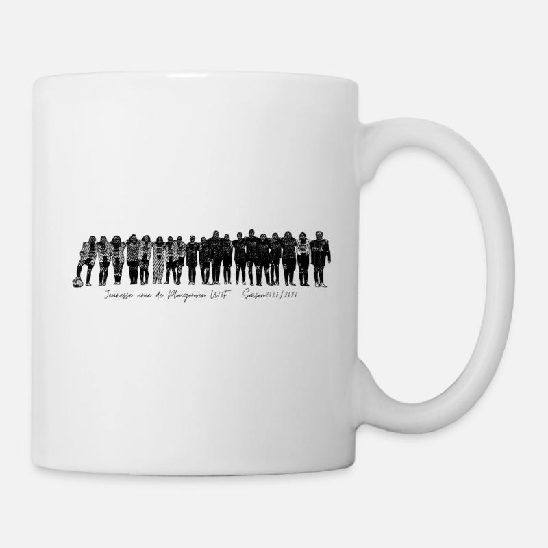 Fußballmannschaft in monochromen Silhouetten - Tasse - Weiß