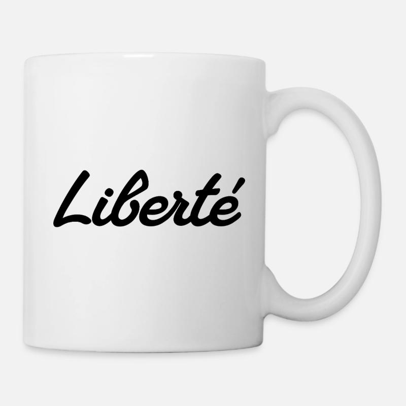 LIBERTÉ – Signatur-Skript - Tasse - Weiß