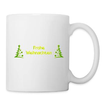Frohe Weihnachten Sterne Weihnachtsbäume strahlend - Tasse - Weiß - Rechts