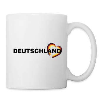 Deutschland – Herz in Schwarz Rot Gold - Tasse - Weiß - Rechts