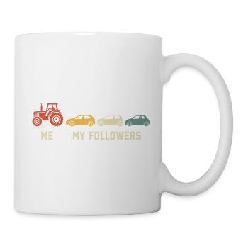 me and my followers tractor funny gift for farmer - Mug - white - Right