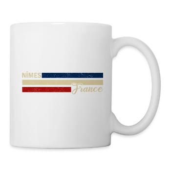 France - Nimes - Frankreich - Flagge - Streifen - Tasse - Weiß - Rechts