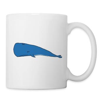 Blue Whale Minimalistisch Faules Schläfriges Design - Tasse - Weiß - Rechts