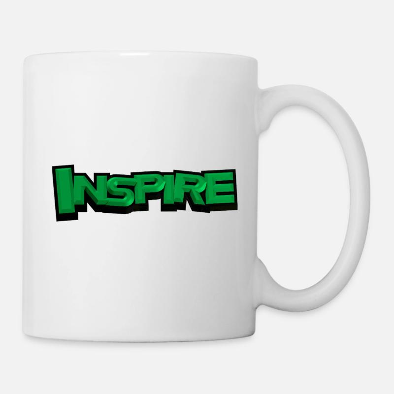 INSPIRE – Modern 3D Typography Design - Mug - white