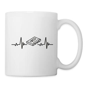 Cassette Audio Rétro Musique Rythme Vintage Cœur - Mug blanc - blanc - Droite