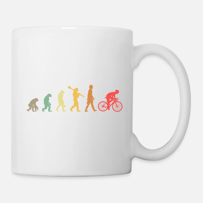Evolution Cycling Fahrrad Rennrad Entwicklung Retr - Tasse - Weiß