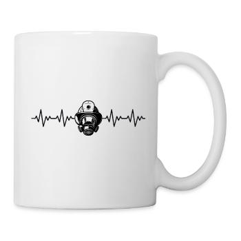 Pompier, pompier, pompier, ECG Battement de cœur - Mug blanc - blanc - Droite