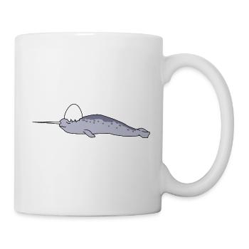 Costume mignon de Narval et licorne de Pâques en dessin animé - Mug blanc - blanc - Droite