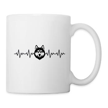 Husky EKG Herzschlag - Tasse - Weiß - Rechts