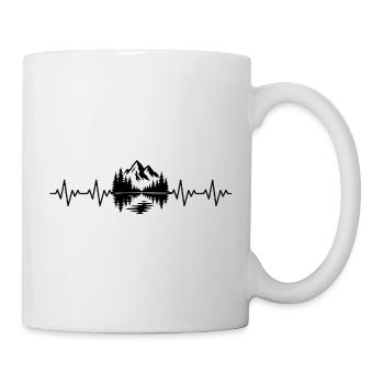 Mountains ECG heartbeat - Mug - white - Right