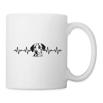 Dalmatiner EKG Herzschlag - Tasse - Weiß - Rechts
