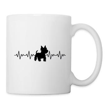 Westie West Highland Terrier ECG Heartbeat - Mug - white - Right