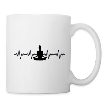 Yoga ECG Battement de cœur - Mug blanc - blanc - Droite