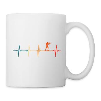 Biathlon Herzschlag Biathlet Ski - Tasse - Weiß - Rechts