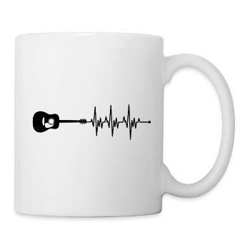 Guitar heartbeat rhythm - Mug - white - Right