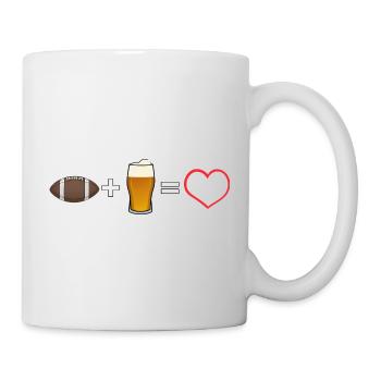 American Football Bier Herz - Tasse - Weiß - Rechts