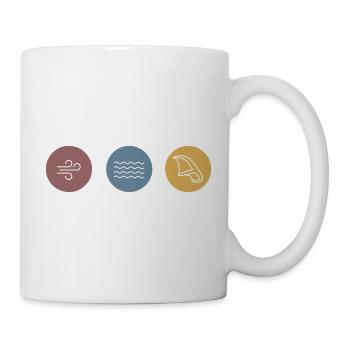 Bunte Icons Wingfoil - Tasse - Weiß - Rechts