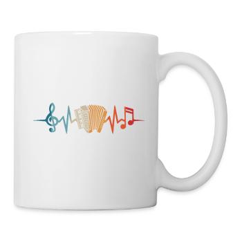 Accordion heartbeat accordionist musician - Mug - white - Right