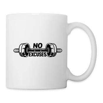 No Excuses – Sweat d’entraînement Gym Motivation Fitness - Mug blanc - blanc - Droite