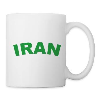 Iran in Grün – Kraftvolles Textdesign - Tasse - Weiß - Rechts