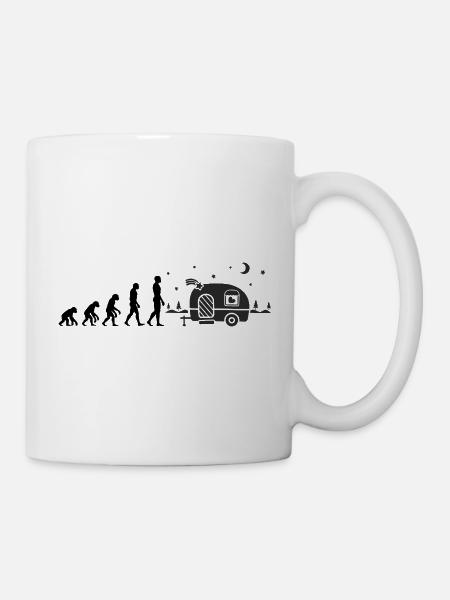EVOLUTION OF CAMPING! CAMPER WOHNMOBIL VANLIFE - Tasse - Weiß