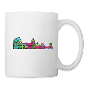 Rome City Skyline Kolosseum Moderne Linienzeichnung - Tasse - Weiß - Rechts