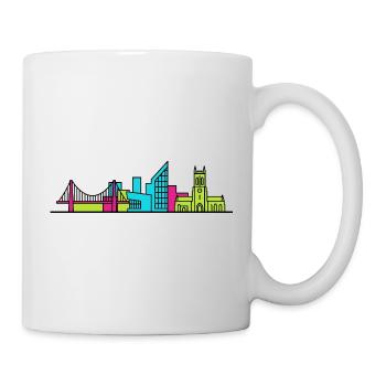 Hull City Skyline The Deep Aquarium Line Art - Mug - white - Right